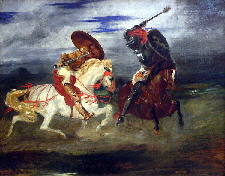 Eugene Delacroix Combat de chevaliers dans la campagne